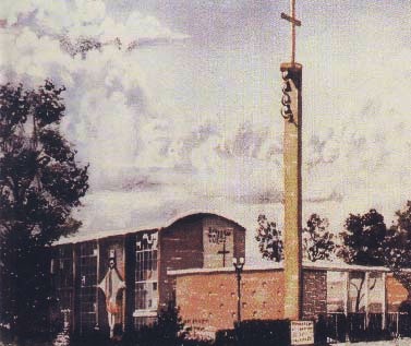 Painting of the exterior of St. Matthew's Church Burbank/Glendale California